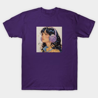 Anime Girl Listening To Music Retro T-Shirt